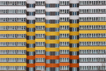 Fototapeta na wymiar Colorful facade of an apartment building