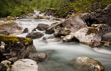 Fototapeta premium Waterfall in Geiranger, Trollstigen, Norway 2013