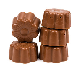 chocolate candy on a white background
