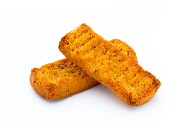 Crumbs of bread croutons. Eco food.