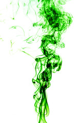 Abstract green smoke on white background, smoke background,green ink background,green, beautiful color smoke