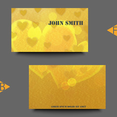 Business card template with love background. Eps10 Vector illustration