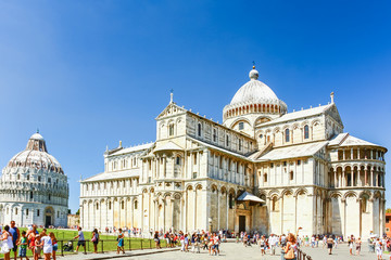 PISA, ITALY - AUG 11, 2011 : Cathedral of Pisa and Duomo in Pisa, Italy.
