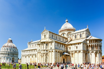 PISA, ITALY - AUG 11, 2011 : Cathedral of Pisa and Duomo in Pisa, Italy.