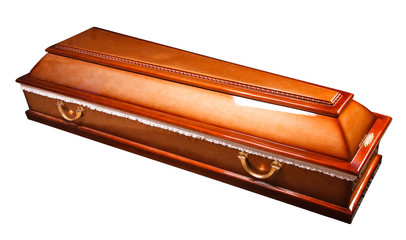 coffin casket with brass handles