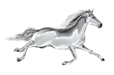 Fototapeta na wymiar Beautiful horse running fast