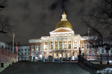 Fototapeta na wymiar Massachusetts State House, Night View