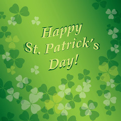 bright vector green background with clovers - saint patricks day