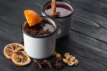 Hot delicious mulled wine
