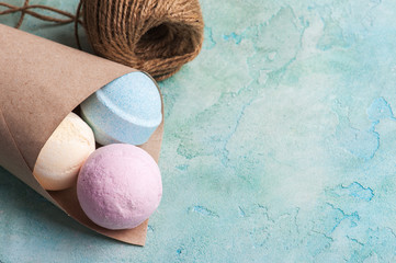Blue, vanilla and strawberry bath bombs