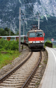 Austrian Train in Mountains