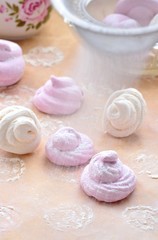 Powdered sugar sprinkle homemade marshmallows.