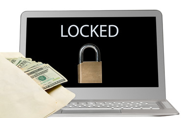 Laptop with ransomware and cash payment