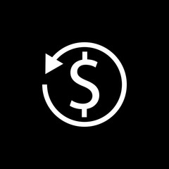 Return on investment solid icon, seo & development, marketing sign, a filled pattern on a black background, eps 10.