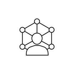 Community network line icon, seo & development, business network sign, a linear pattern on a white background, eps 10.