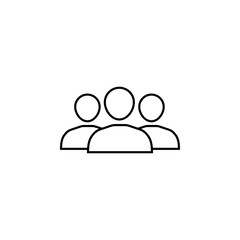 Team line icon, seo & development, people sign, a linear pattern on a white background, eps 10.