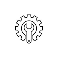 Technical support line icon, seo & development, repair service, a linear pattern on a white background, eps 10.