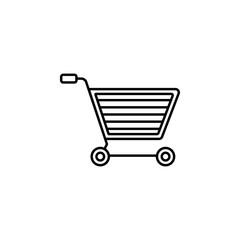E-commerce line icon, seo & development, shopping cart sign, a linear pattern on a white background, eps 10.