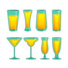 set of glass cups