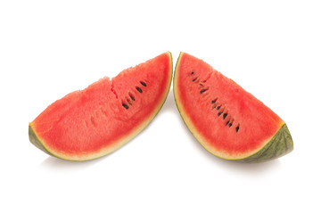 Sliced ripe watermelon isolated on white background