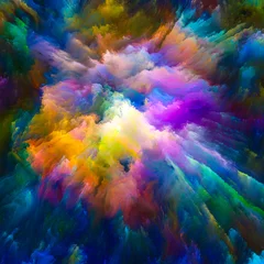 Foto auf Acrylglas Gemixte farben Entfaltung der virtuellen Leinwand