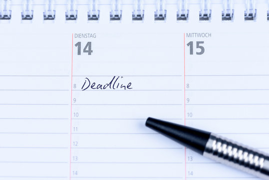 Kalender mit Eintrag - Deadline