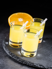 Orange juice in a large glass