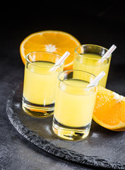 Orange juice in a large glass