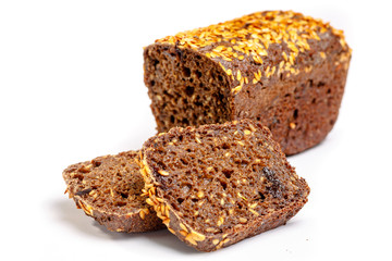 Rye bread according to old recipes with grains.