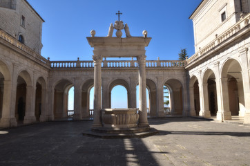 Obraz premium Montecassino Abbey, religious and historic destination in Cassino. Italy