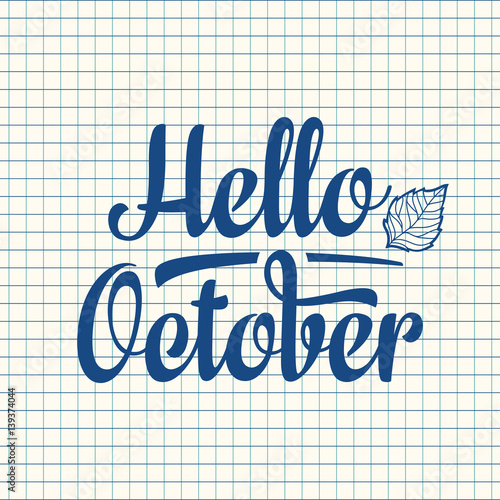 Hello October Text Retail Message Best For Sale Banner Stock