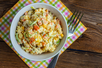 Russian traditional salad.