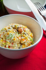 Russian traditional salad.