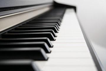 Piano keys side view