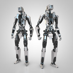 zwei humanoide Roboter