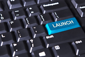 Computer keyboard with launch word