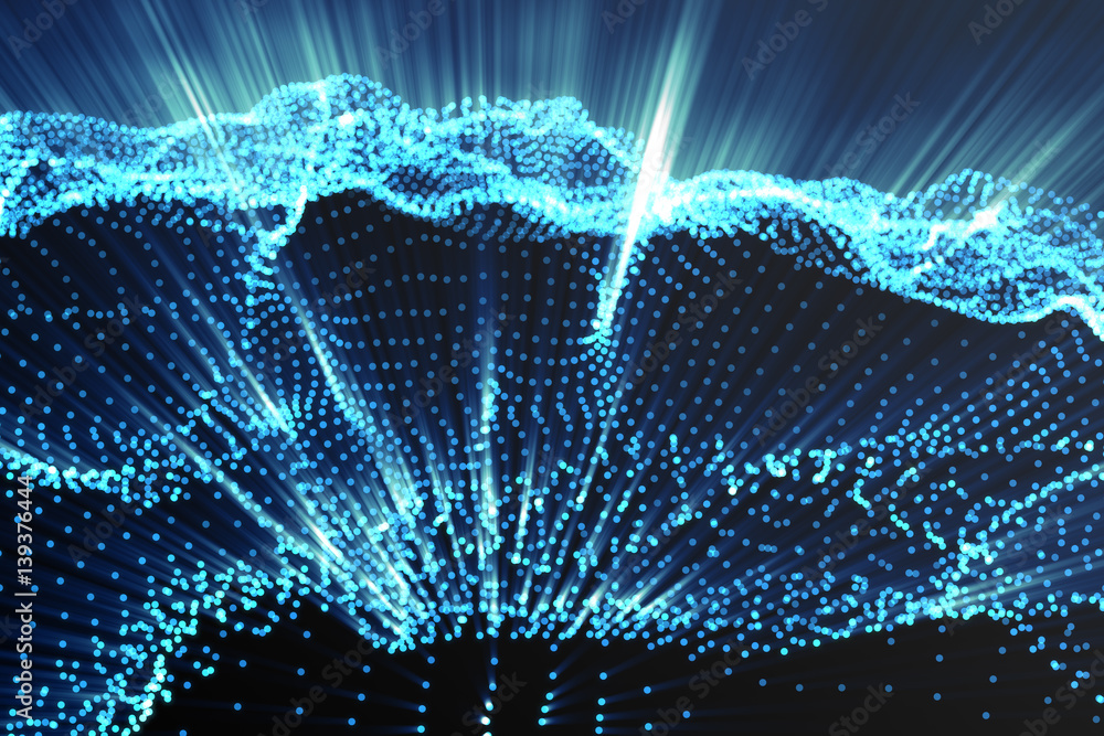Poster landscape background. cyberspace landscape grid. 3d technology. abstract landscape on black backgrou