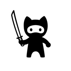 Cute cartoon ninja cat © sudowoodo