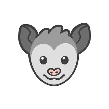 Cartoon Opossum face