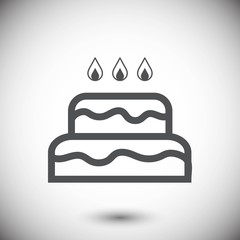 cake with candles icon stock vector illustration flat design