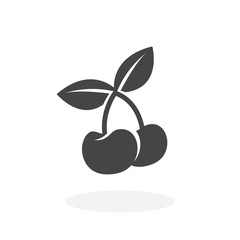 Cherry Icon. Vector logo on white background