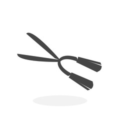 Garden scissors Icon. Vector logo on white background