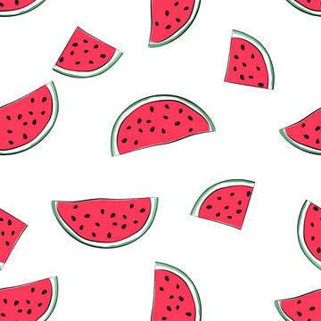 Pattern with watermelons
