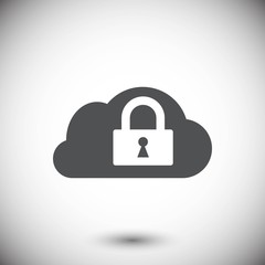 lock cloud icon stock vector illustration flat design