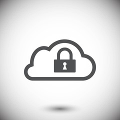 lock cloud icon stock vector illustration flat design