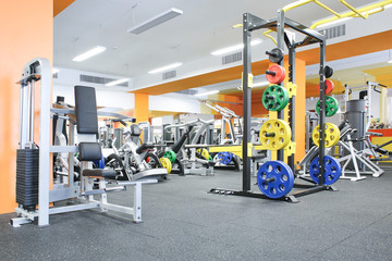 Exercise equipment in modern gym