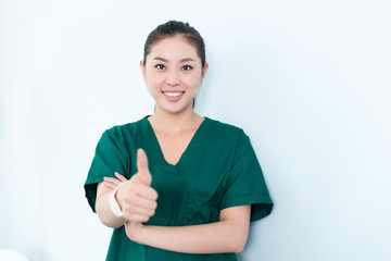 young pretty woman doctor in hospital