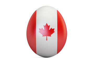 Easter egg with flag of Canada, 3D rendering