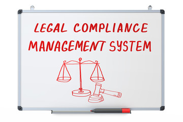 legal compliance, management system concept on the dry erase board, 3D rendering