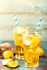 iced sweet tea refreshing cold summer drink or lemonade